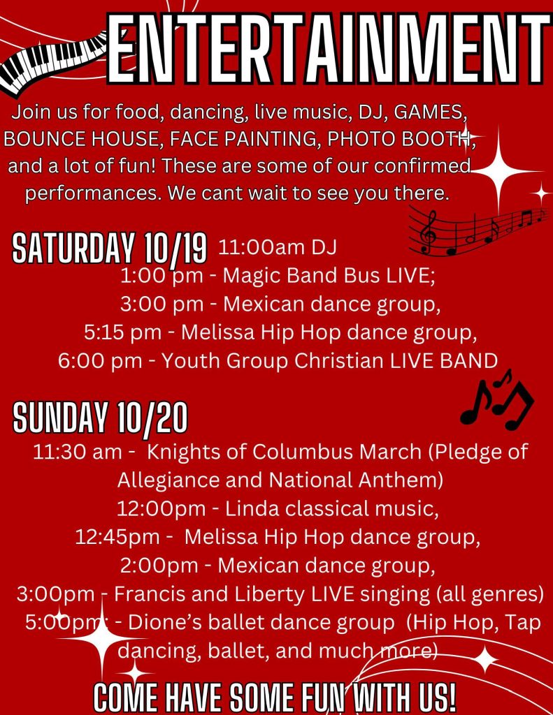 Festival Entertainment Schedule