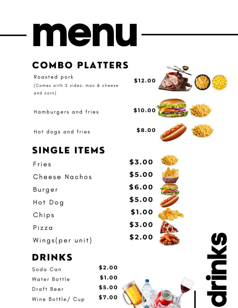 Festival Food Menu